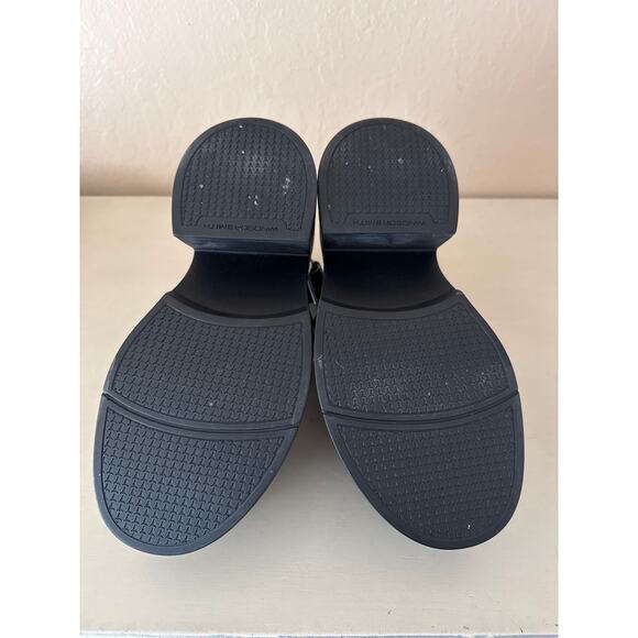 Windsor Smith Black Leather Heels Platform Open Toe Sandals Buckle Women Size 8 - Picture 12 of 13